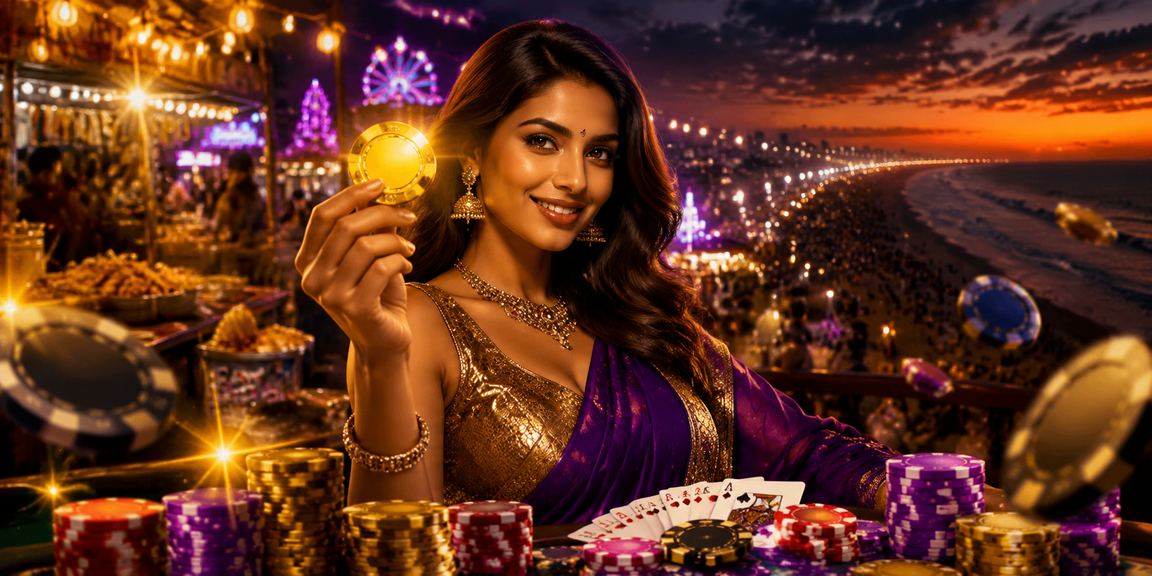 Teen Patti card game being played in lively Chennai night market