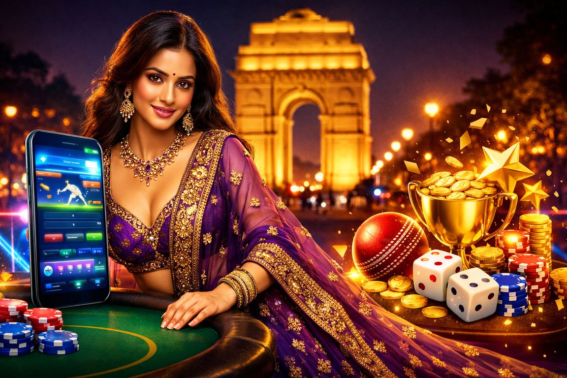 India Gate Delhi with cricket betting theme