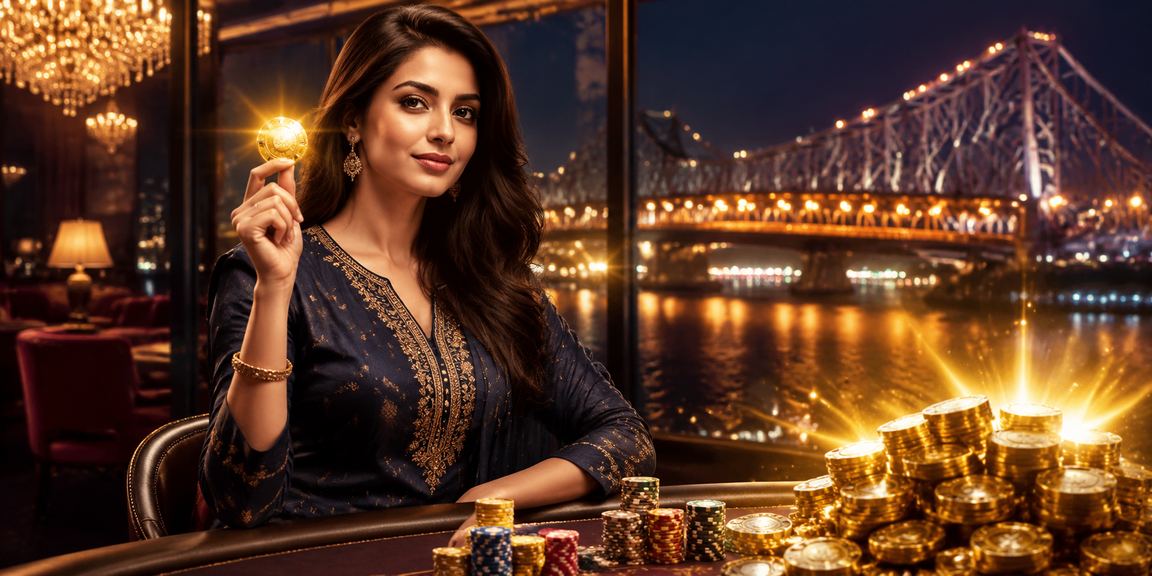 Register bonus offer on desktop interface, Howrah bridge city setting